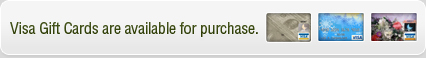 Visa Gift Cards are available for purchase.